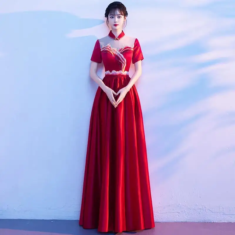 Chic Y2K Costume Women's Long Dress New Summer Fashion Slim High-End Medium-Length Presided Over The Evening Dresses Competition