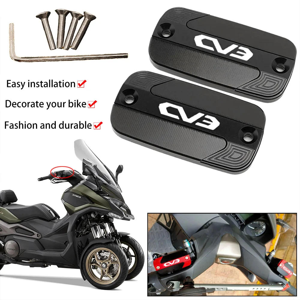 ل KYMCO CV3 CV 3 2019- 2023 2022 2021 2020 2019 دراجة نارية CNC اكسسوارات الجبهة الفرامل اسطوانة السائل خزان غطاء غطاء خزان #1