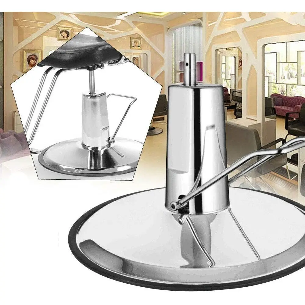 

Silver Hydraulic Pump Base Barber Chair, Styling Salon Chair, 440 lbs Capacity, 4-Bolt, Adjustable Height