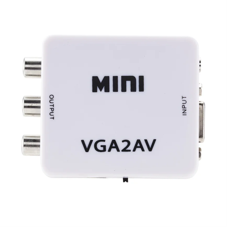 VGA to AV Mini Converter Scaler Adapter Support 1080P VGA2AV Converter PC to TV HD Computer to TV