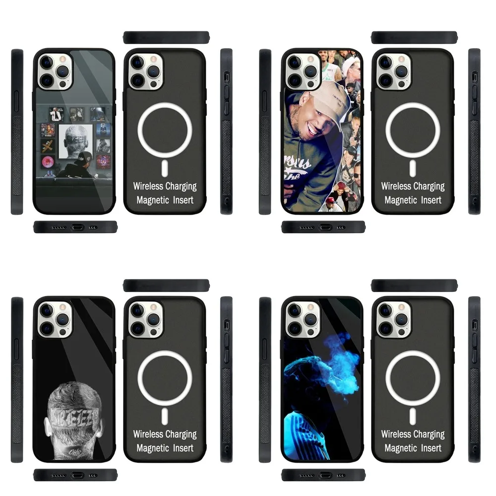 

C-chris brown rapper Phone Case Strong Magnetic For IPhone 15,14,13,Pro,Max,Plus,11,12,Mini For Magsafe Wireless Charging