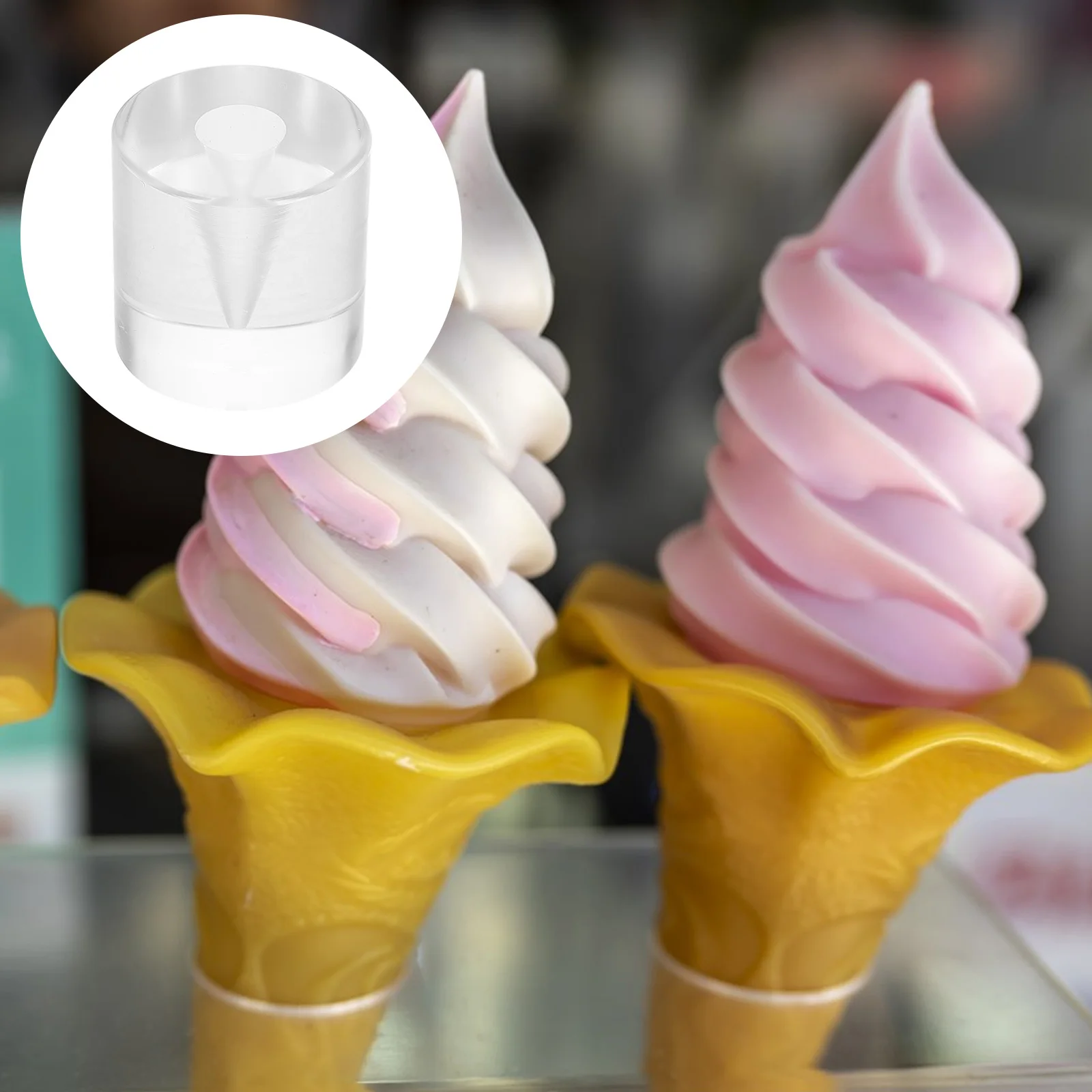 

Ice Cream Cone Stand Transparent Acrylic Display Holder Halloween Cupcake Sturdy Single Hole Food Rack Dessert Shop Decor Snack