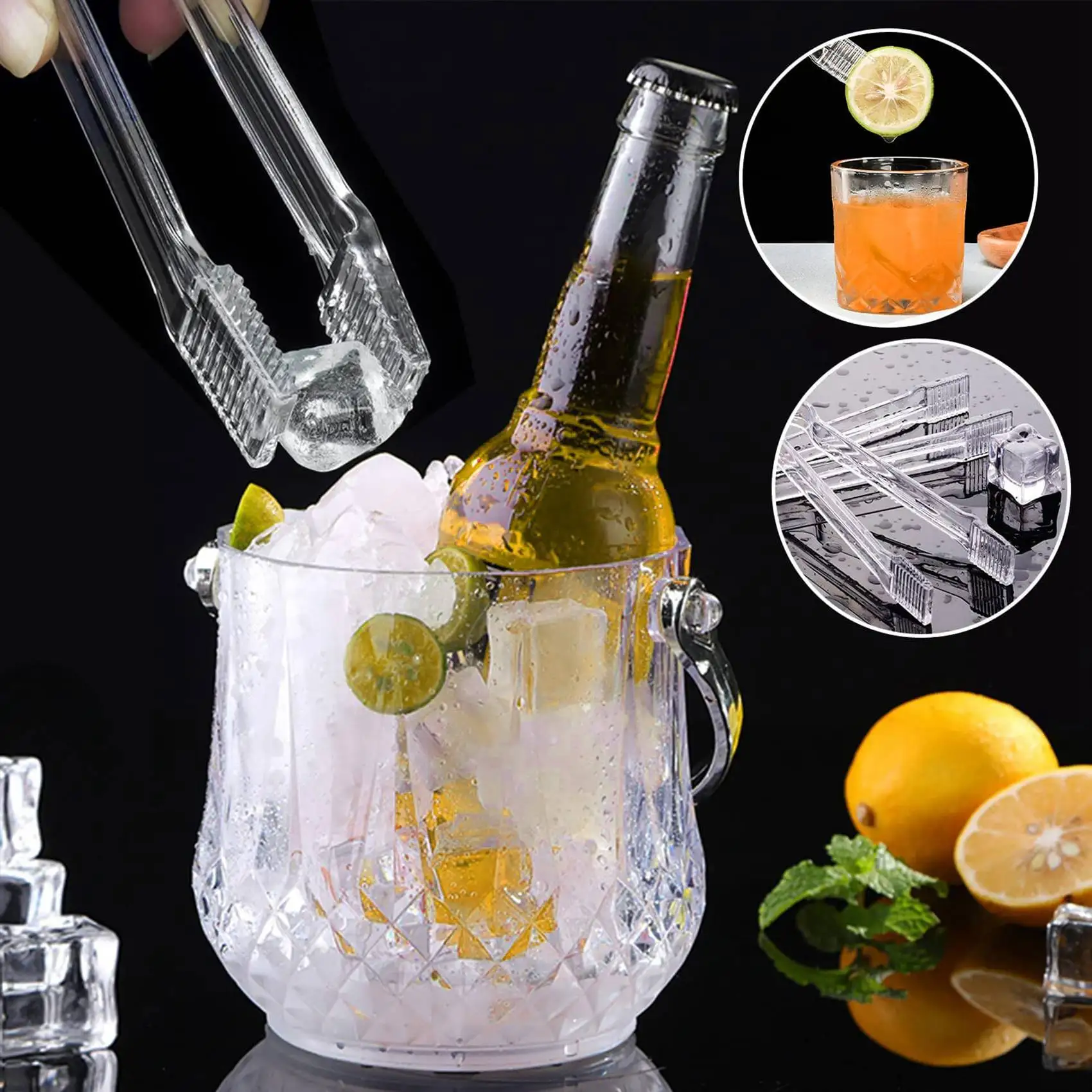 8 Pcs Plastic Buffet Serving Tongs Mini Serving Utensil Tongs Appetizers Tongs Clear Kitchen Tongs 6.3 inch Small Ice