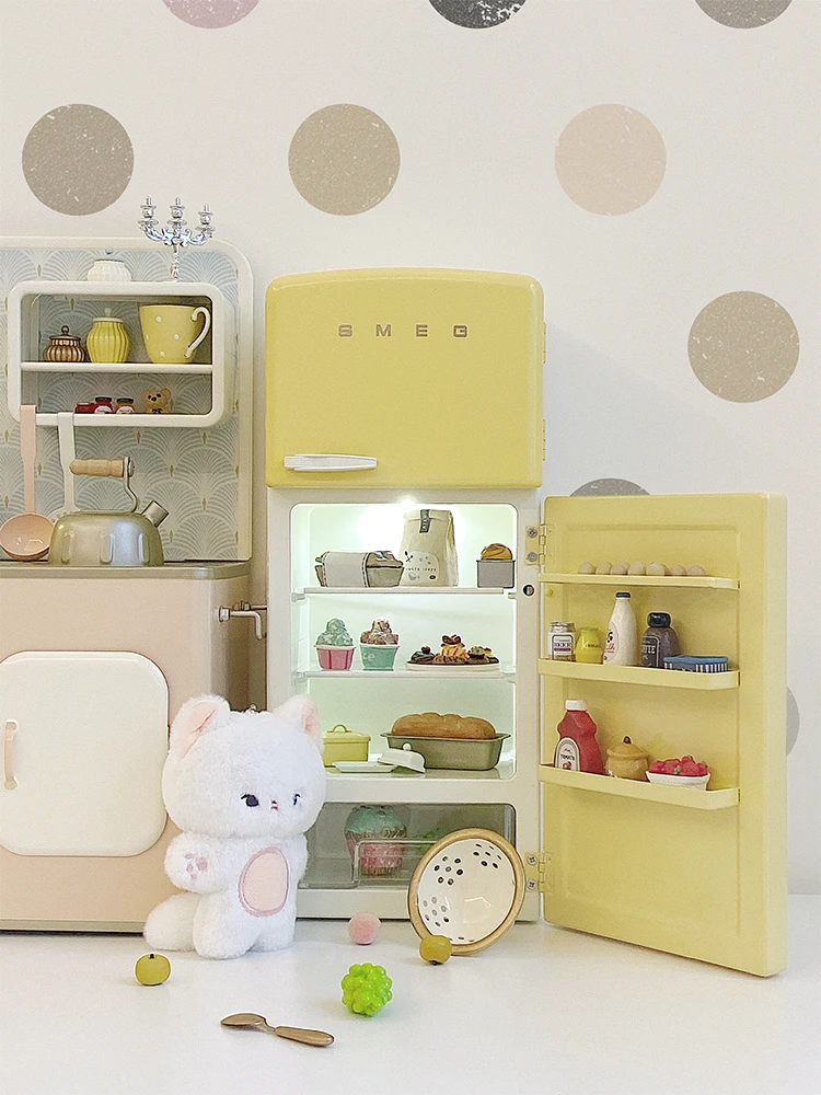 Mini metal small refrigerator simulation children's play house toys