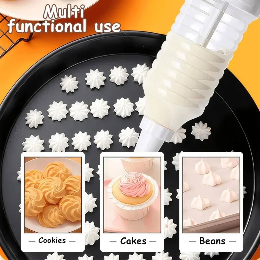 For Gift Baking Lover Icing Syringe, with 8 Pieces Icing Nozzles, Cake Decorating Kit Piping Nozzle Dessert Decorator