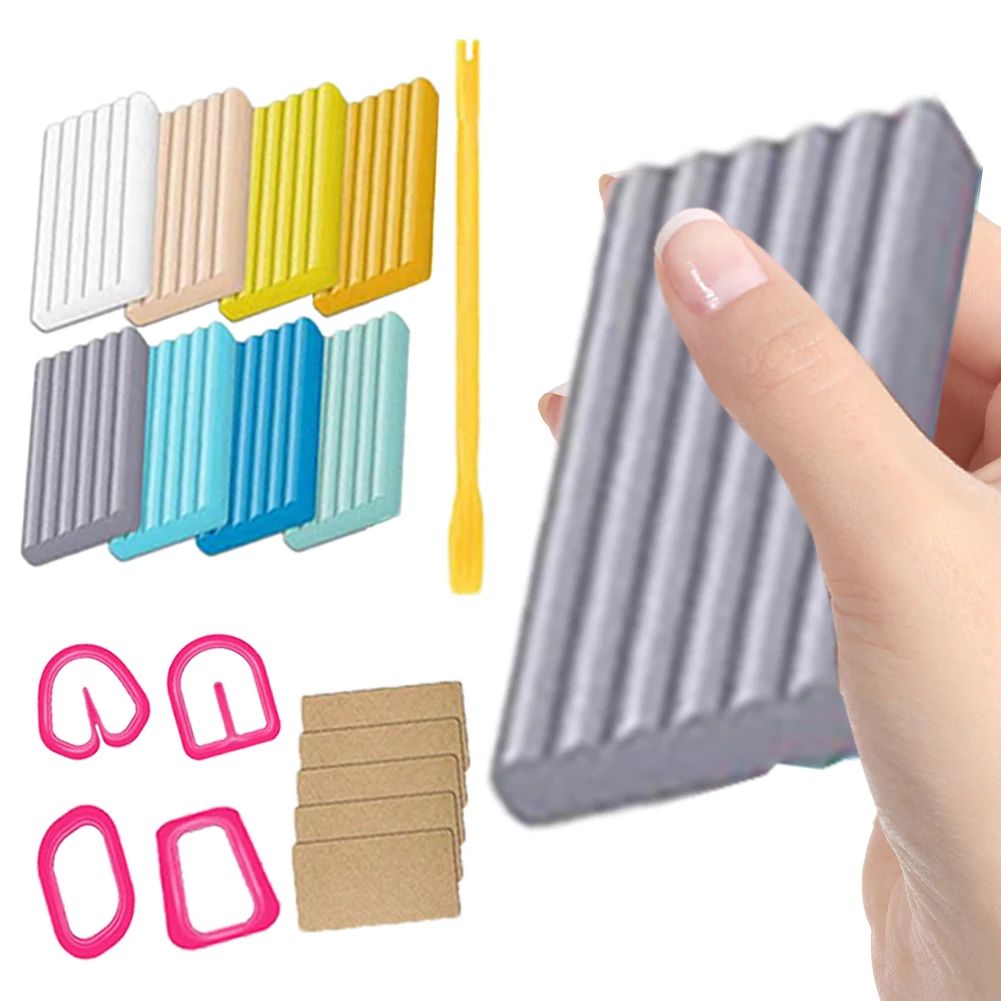 24-Farben-Polymer-Ton-Set zum Selbermachen, Kunsthandwerk, Tonset, ungiftig, Modellierung, Back-Ton-Starter-Set mit Bildhauerei-Werkzeugen für die Schmuckherstellung