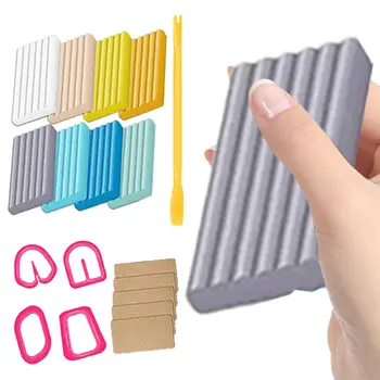 24色聚合物黏土DIY藝術工藝黏土套裝,無毒造型烘焙黏土入門套裝,含雕刻工具,適用於珠寶製作 10 最佳銷售 聚合物黏土套裝 - №5