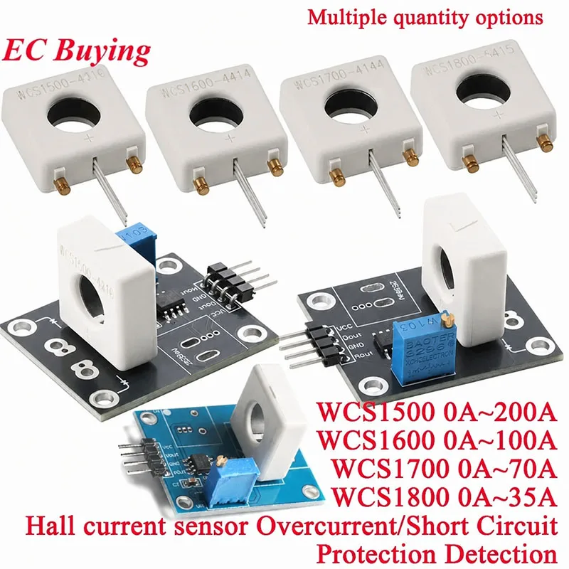 1-5 Stücke Hall Strom Erkennung Sensor Modul WCS1500 WCS1600 WCS1700 WCS1800 Kurzschluss Überstrom Detektor Schutz Bord