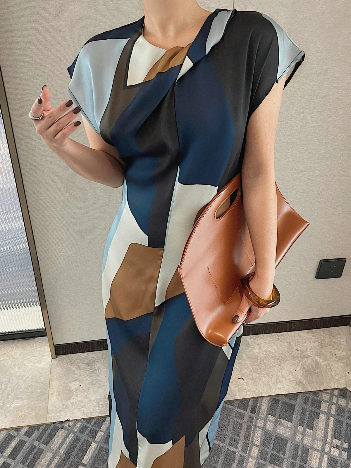 

Satin Plaid Short Sleeve Long Dress Y2k 2025 Woman Clothing Summer Fashion Korean Style Vintage Elegant Evening Party Robe New