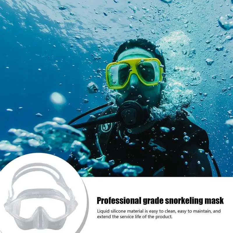 Snorkel Goggles Clear Transparent Maskue Transparent Swim Maskue Diving Goggles Leak-proof Anti-fog Clear Visibility Nose Cover