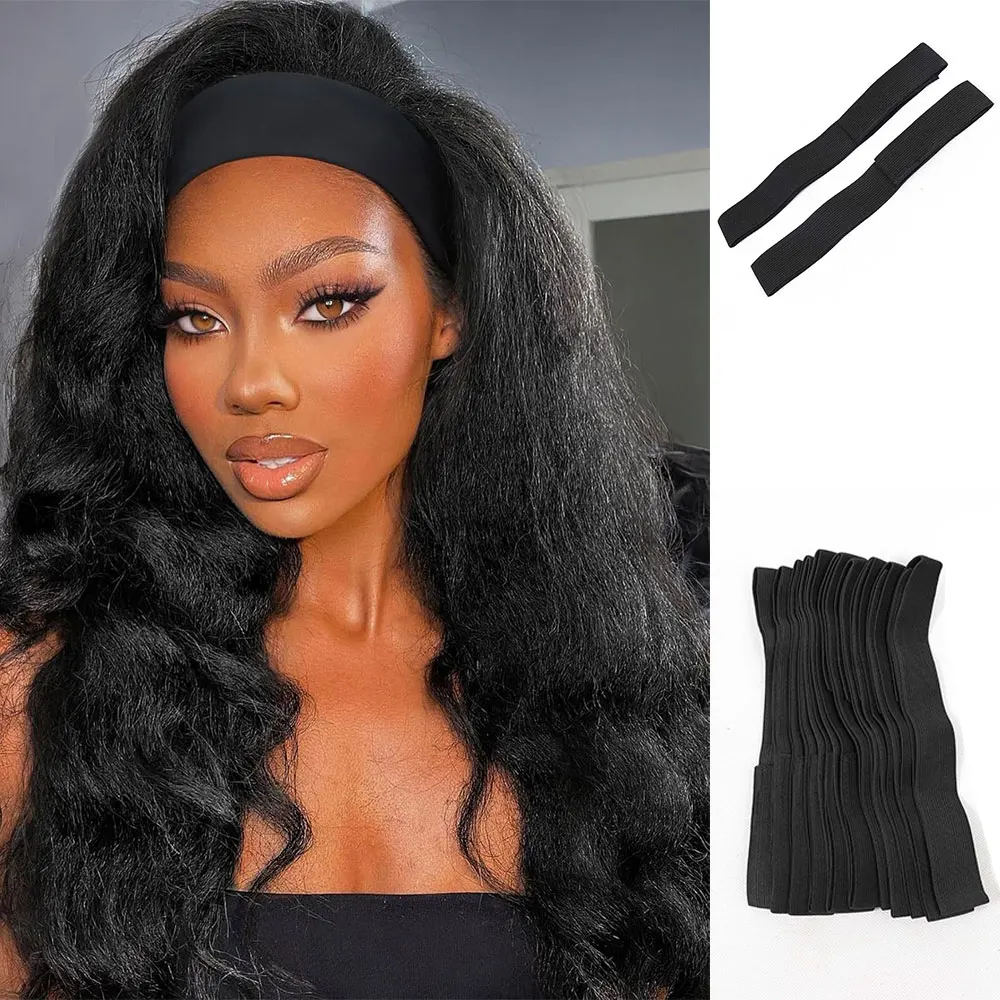 

2 Pcs Pink Black Adjustable Elastic Band For Wig Lace Melting Bands For Wig Edge Laying Band To Lay Edge Leopard Wig Elstic Band