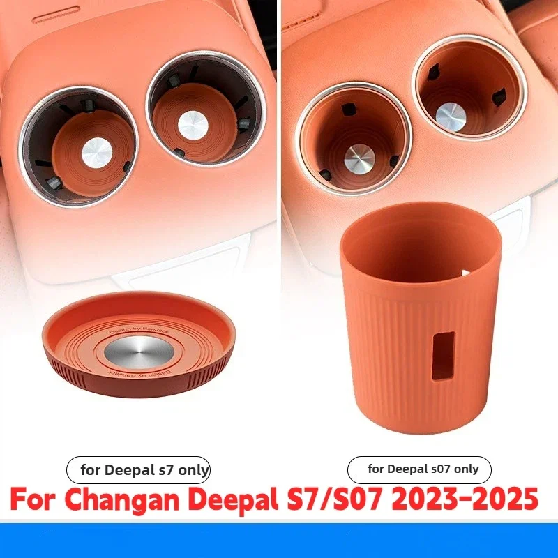 For Changan Deepal S7/S07 2023-25 Car Central Console Water Cup Drink Holder Waterproof Silicone Protective Pad Interior Storage