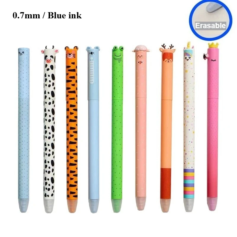 20pcs Animal Print Erasable Gel Pen, Animal Pattern Easy-Erase Colored, Suitable for Writing, Creative Stationery, Writing Tools