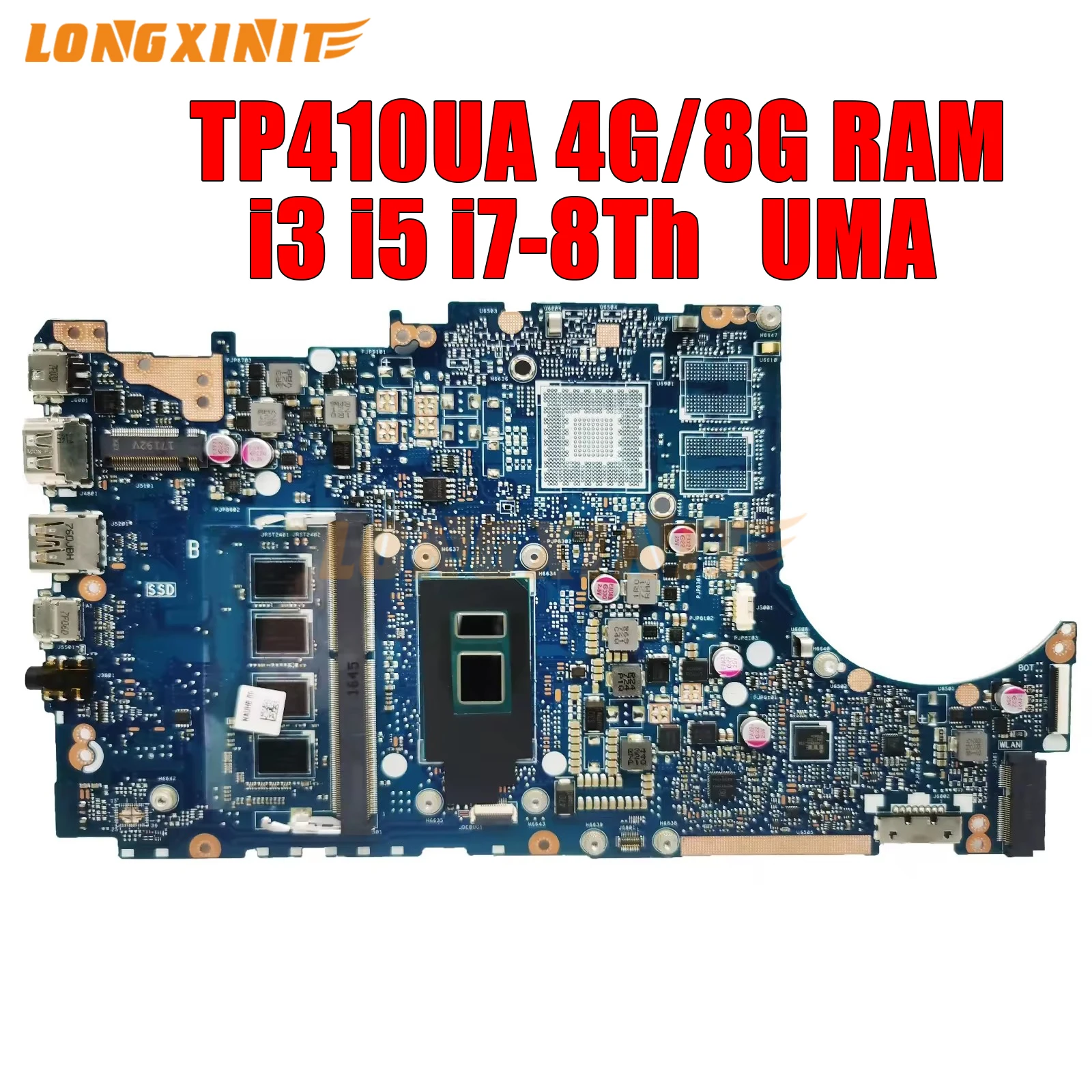 

TP410UA Laptop Motherboard For ASUS TP410UAR TP410UF TP410UR TP410URR i3 i5 i7 7th 8th. 4GB/8GB RAM.