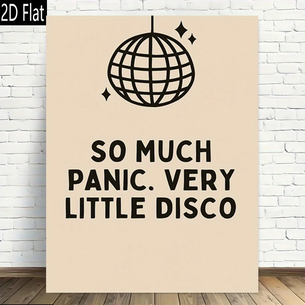 2D Flat 1pc Retro Disco Ball Panic Wall Art - Vintage 70s 80s 90s Retro Decor, Frameless Canvas Poster, High-Quality Print, Eleg
