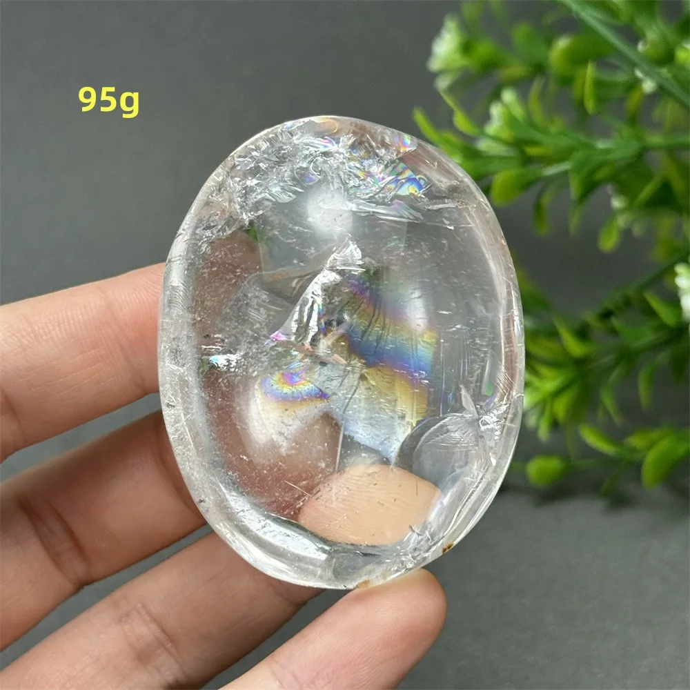 Natural High Quality White Crystal Palm Playing Mineral Quartz Energy Ornaments Healing Meditation Prayer Home Decoration Gifts