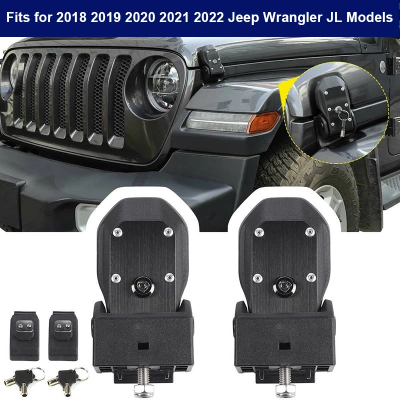 

Автомобильные Сменные аксессуары для Jeep Wrangler JL JLU JT 2018 2019 2020 2021 2022 автомобильный комплект блокировки капота двигателя с ключом