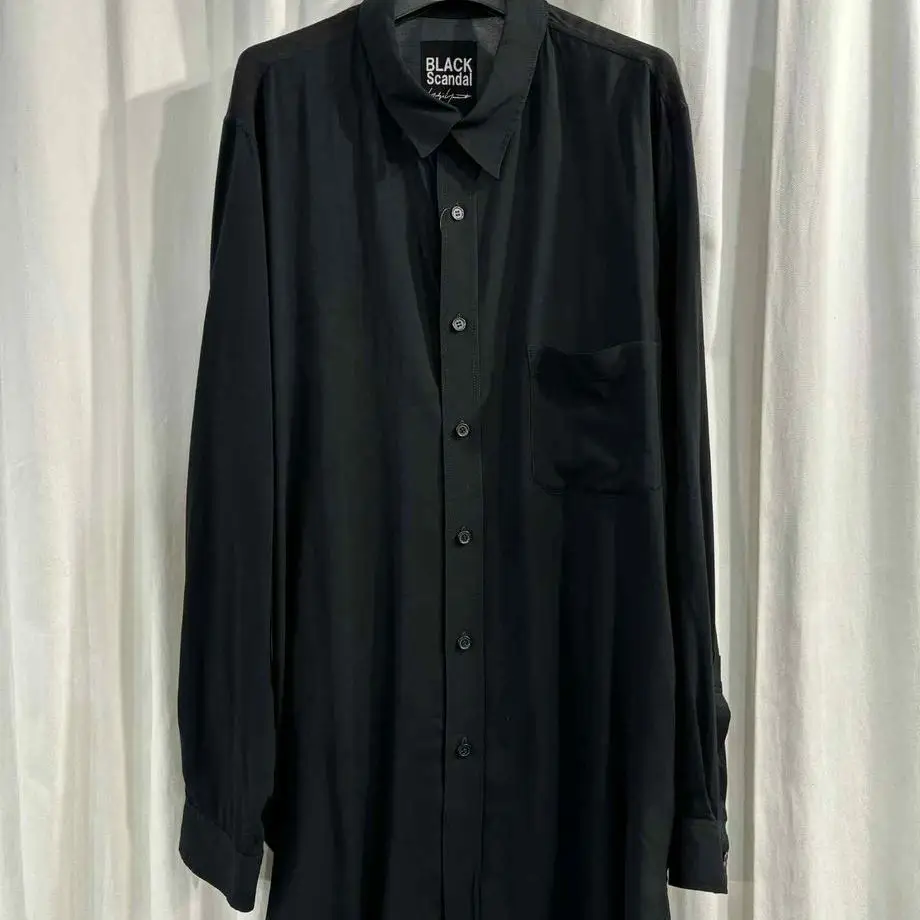 TOP-YAMAMOTO ® Dark style Asura print shirt for men, with a loose and laid-back trendy design