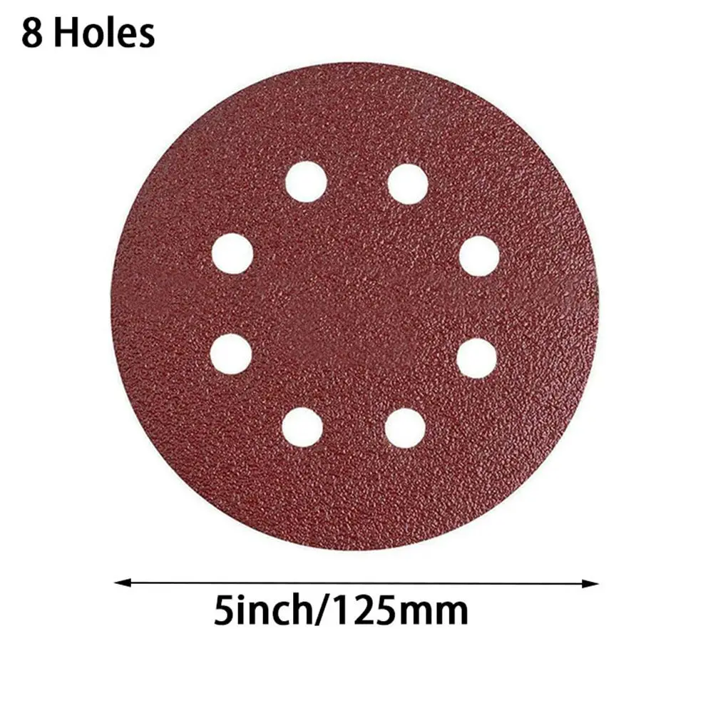 10PCS Polishing Replacement Perforated Oxide Dry Sandpaper Self Adhesive Sanding Discs Polished Red Sandpaper