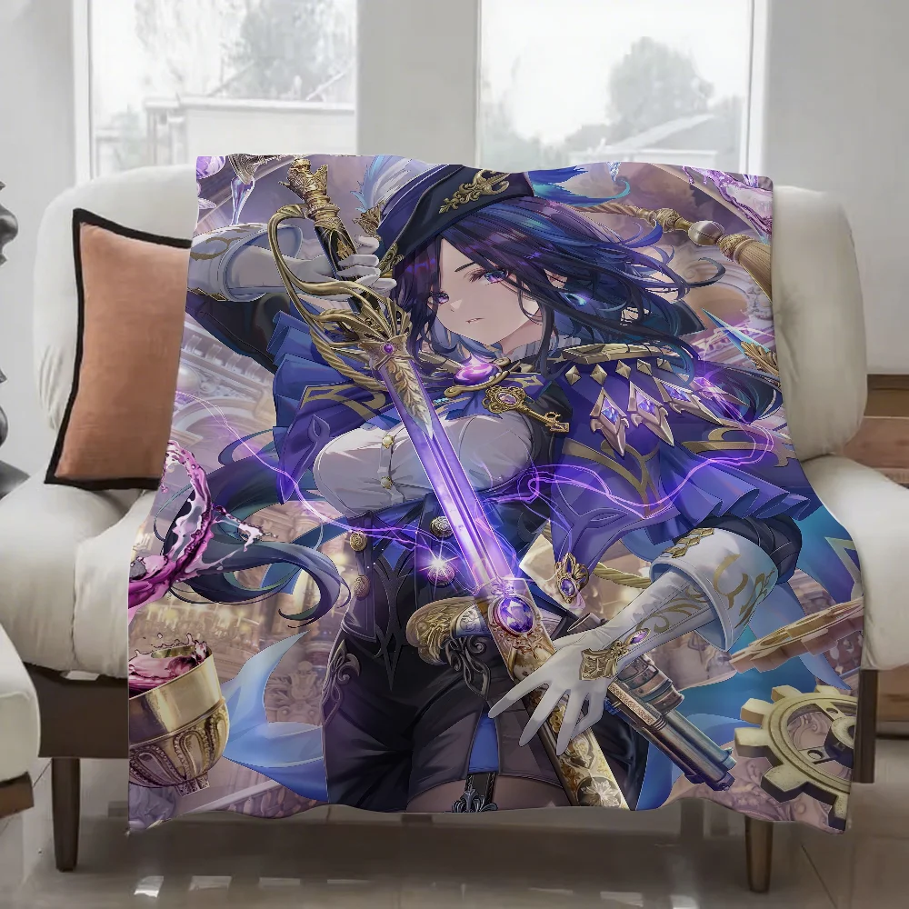 

Game Genshin lmpact Clorinde Blanket Design Lightweight For Dorms, Naps, Living Room, Office,Sofa,All-Season