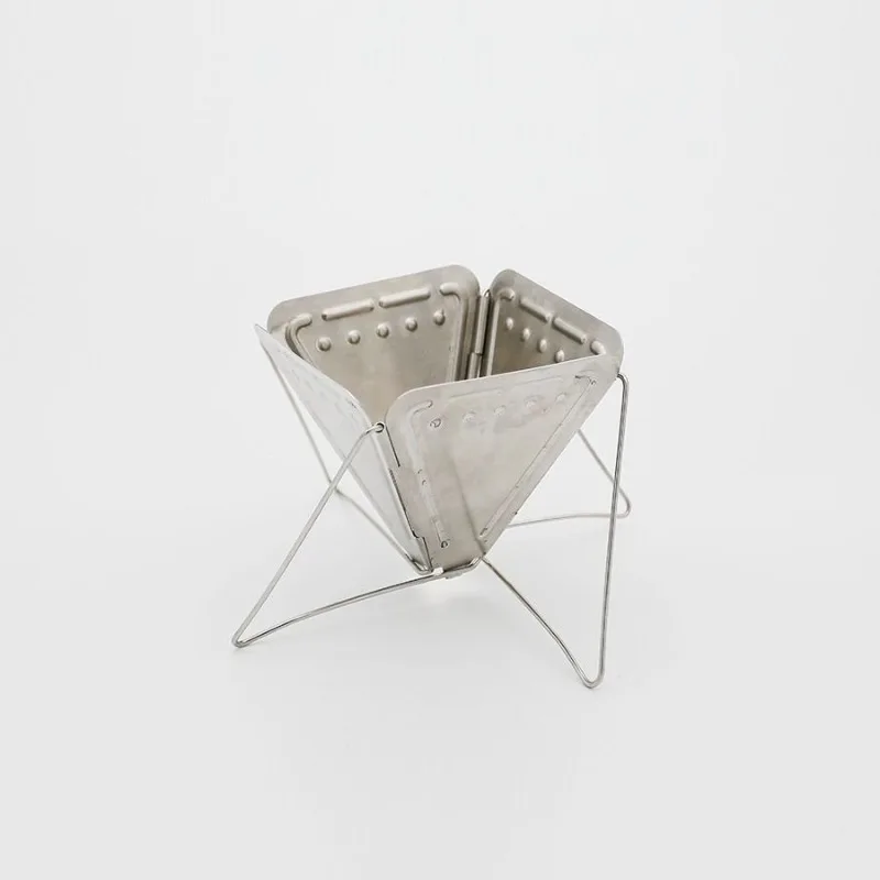 من الفولاذ المقاوم للصدأ قابل للطي لصب فوق فلتر القهوة، منقط محمول مع حامل للتخييم والمشي لمسافات طويلة والسفر والاستخدام في الهواء الطلق