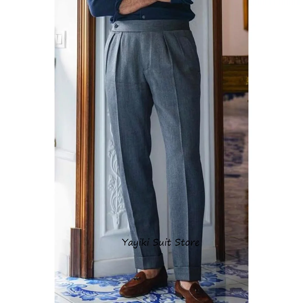 

Классические мужские брюки для мужчин, однотонные брюки из полиэфирного волокна, деловые повседневные прямые брюки, рабочие брюки, пошивная одежда