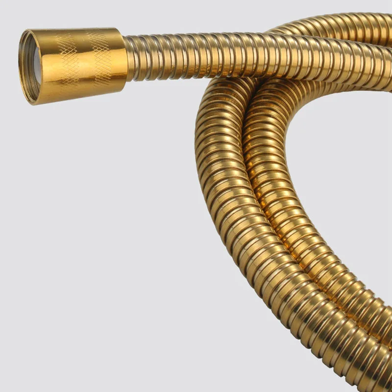 Gold Stainless Steel Flexible Shower Hose Long Bathroom Shower Water Hose Extension Plumbing Pipe Pulling Tube