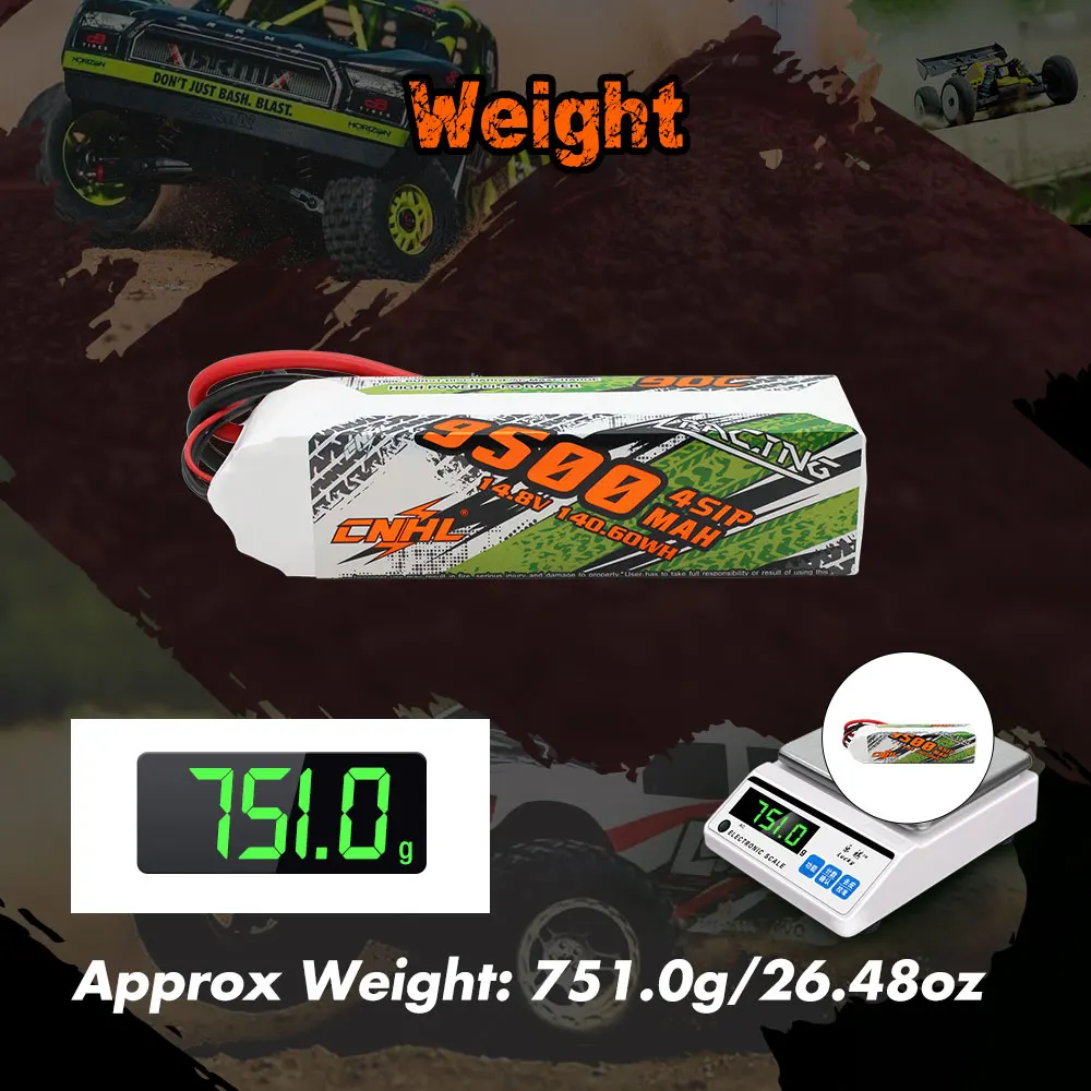 CNHL RC Lipo Battery 4S 14.8V 5200mAh 6200mAh 9500mAh Battery With EC5 QS8 8mm Bullet For RC Car Truck Tank Buggy Boat Airplane