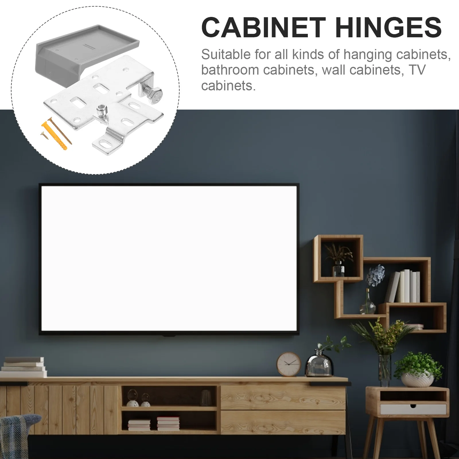 

Hidden Wall Mount Bracket Cabinet Cupboard Hinges Metal Hanging Hardware Kitchen Bathroom Strong Load Durable Thickened