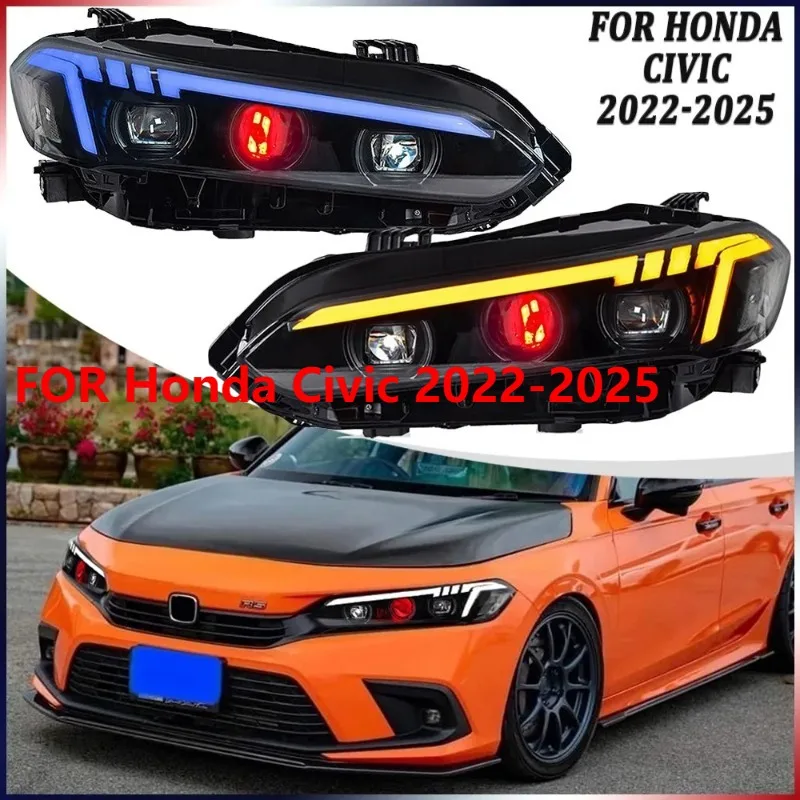 

1 комплект красных светодиодных фар Demon Eye для Honda Civic 2022-2025 DRL в сборе