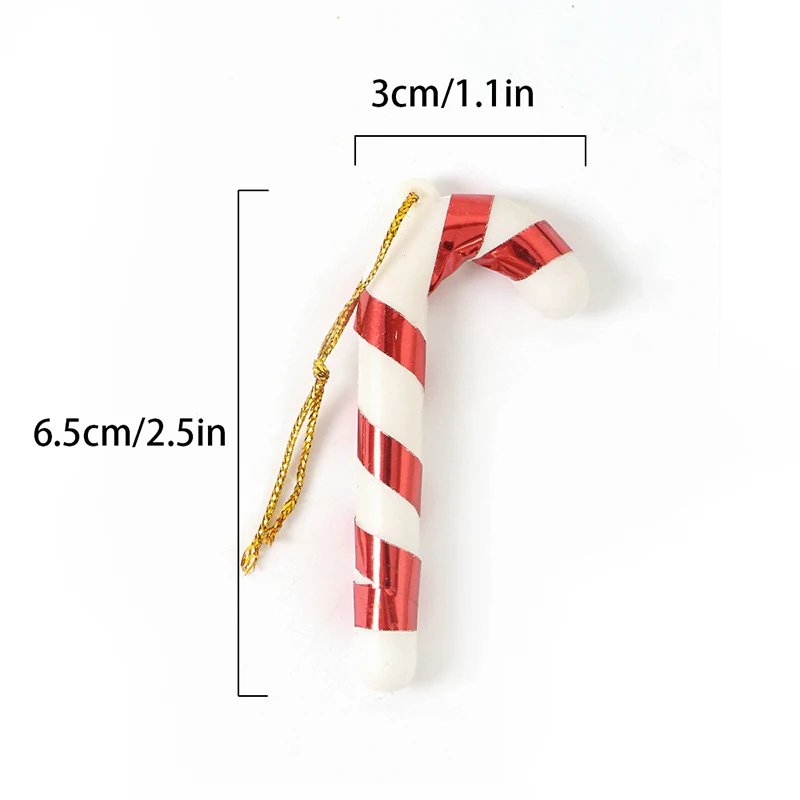 6/12/24Pcs Mini Candy Canes Miniature Christmas Tree Decor Pendant DIY Scrapbook Craft Gift Home Party Christmas Decor Navidad