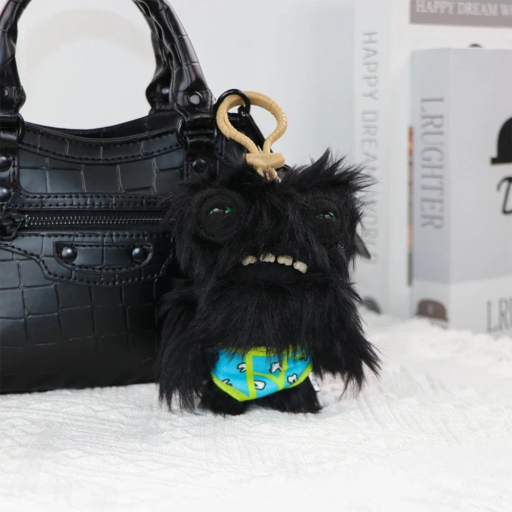 Fuggler pluche poppen sleutelhanger lelijke grijns tanden monster hanger Fugg brede ogen Weirdo zwarte grappige zachte rugzak sleutelhanger geschenken 11CM