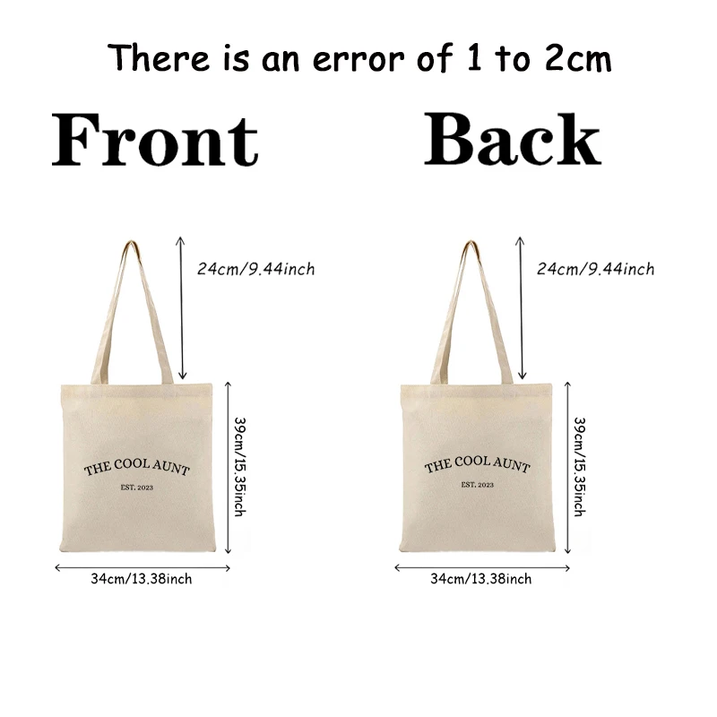 The Cool Aunts Club Pattern Tote Bags Foldable Canvas Shoulder Bag for Travel Daily Commute Women's Reusable Large Shopping Bag