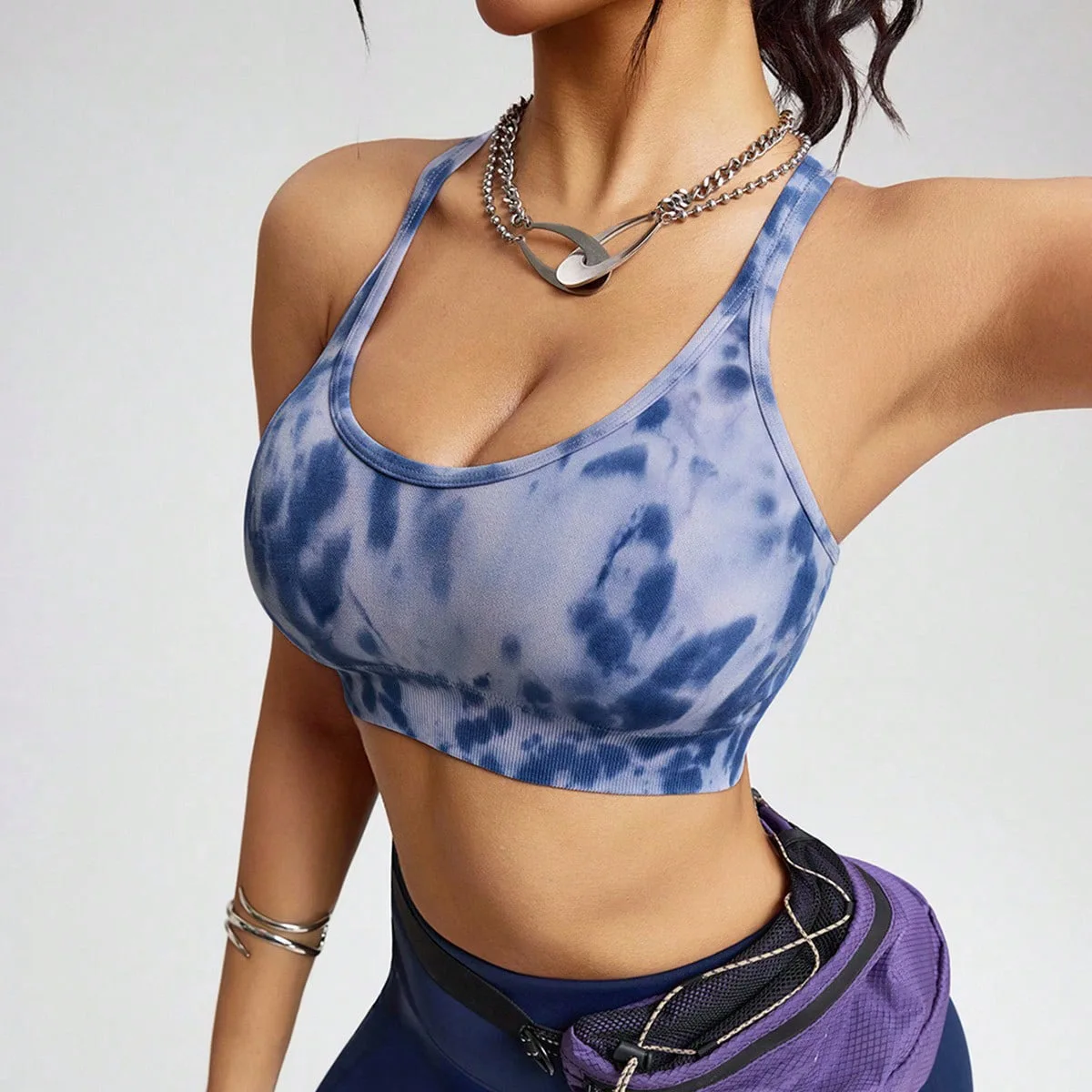 Women Yoga Vest Gym Sports Top Vest Seamless Suspender Vest Sexy Lingerie Gathering Shockproof Running Suit Training Fitness Bra