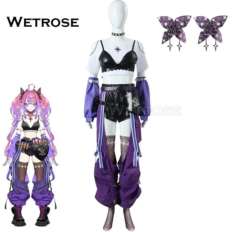 zizi 2025 【Wetrose】 Kikirara Vivi Cosplay Costume Outfit Hololive DEV_IS Glow Flow Vtuber Full Set Wig Halloween Xmas