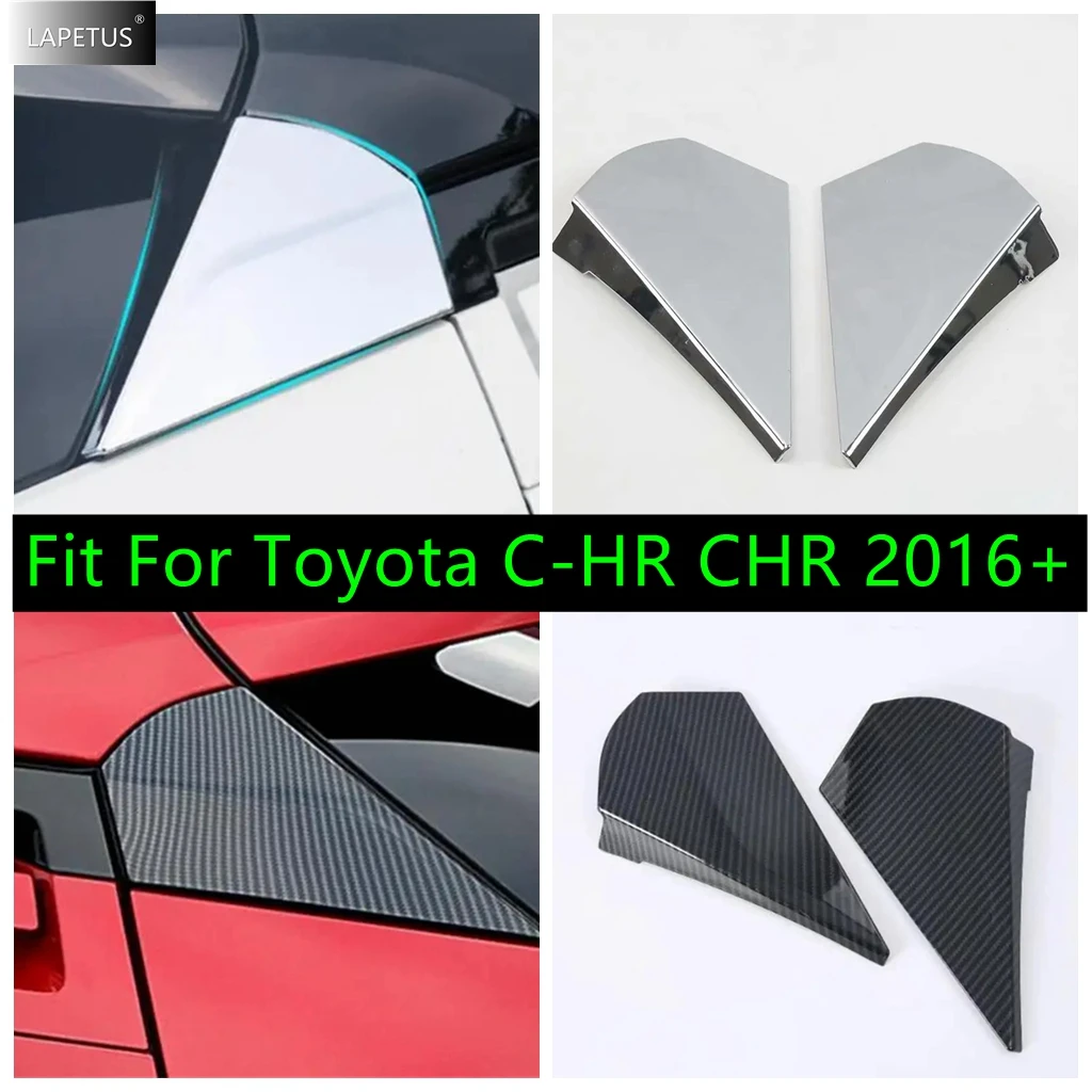 

Chrome Auto Rear Window Spoiler Side Tail Triangle Decor Panel Cover Trim Accessories Exterior For Toyota C-HR CHR 2016 - 2021