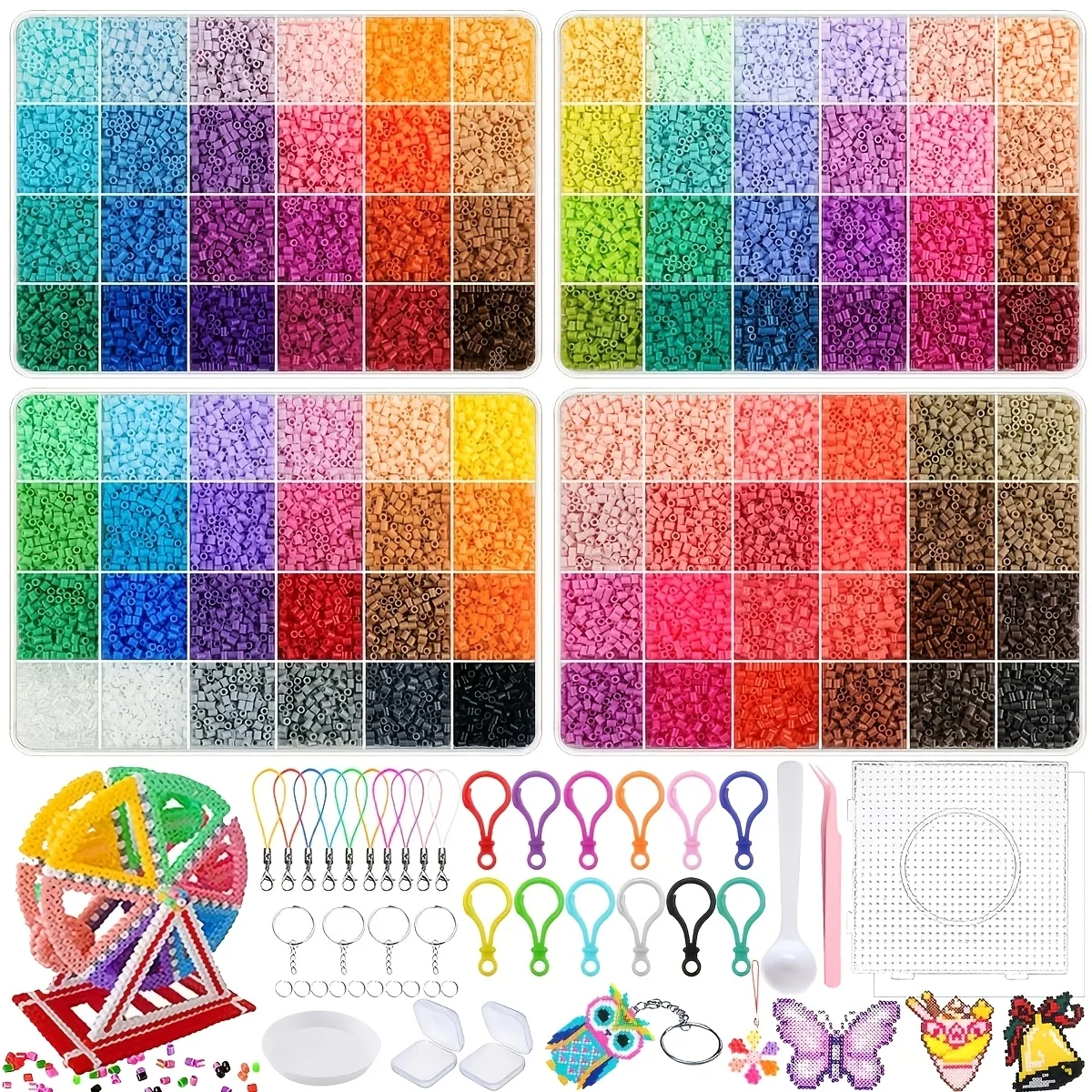 24-color bead set, 2.6mm, fuse bead kit for pixel art DIY, 3D mosaic jewelry making, handmade crafts and craft gift making