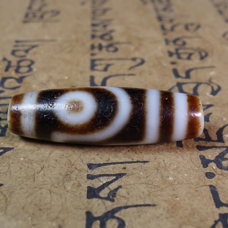 

Ancient Tibetan DZI Beads Old Agate Lucky 2 Eye Totem Amulet Pendant GZI #3434