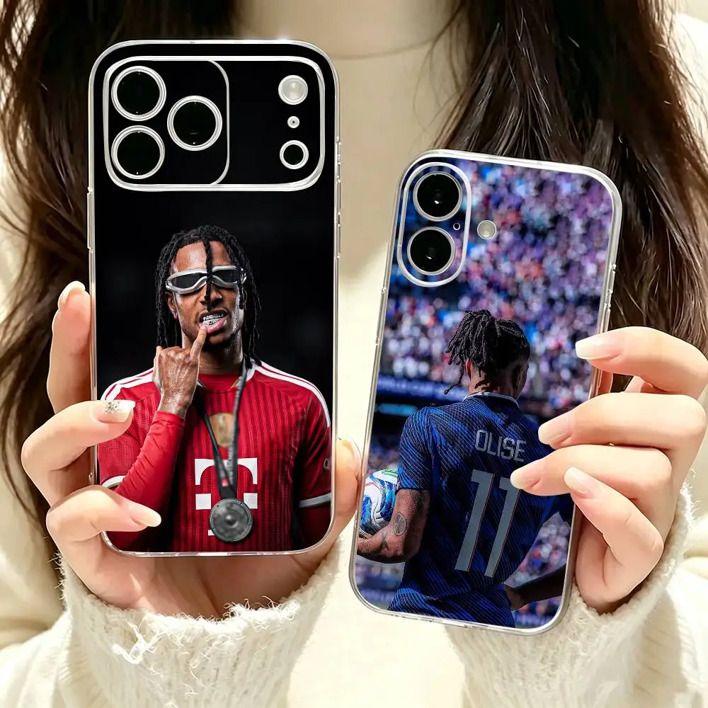 Football M-Michael Olise Phone Case Transparent Silicone Soft For iPhone 18 17 16 15 14 13 12 11 Mini Pro Max Plus