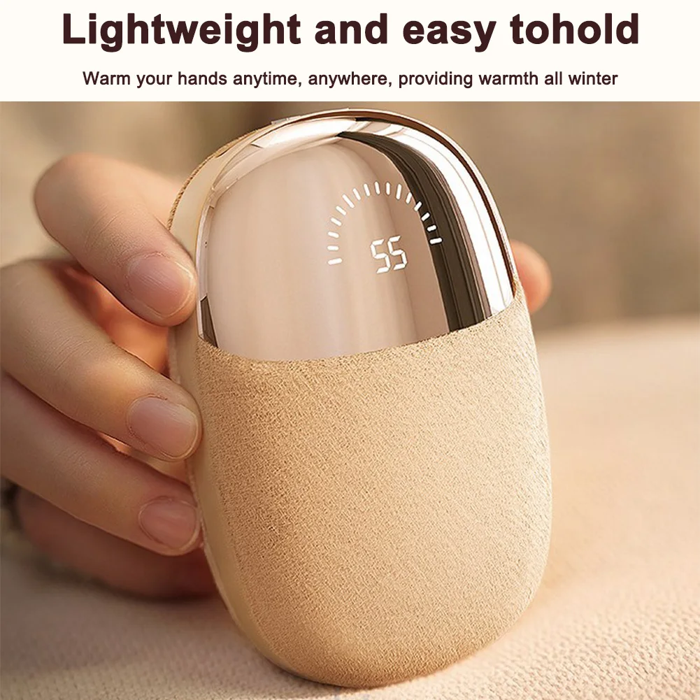 Handheld Plush Hand Warmer with USB Rechargeable Technology and Adjustable Heat Settings for Personalized Comfort