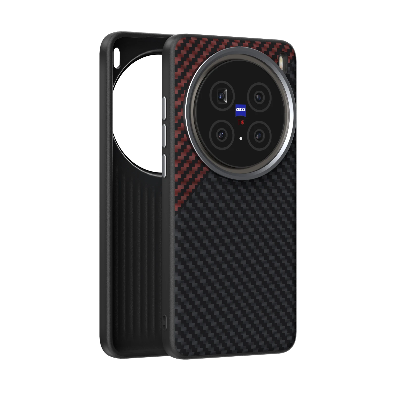 

For Vivo X200 Pro Mini Case Magsafe Magnetic Wireless Charging Carbon Fiber Texture Camera Circle 2C Phone Case Cover