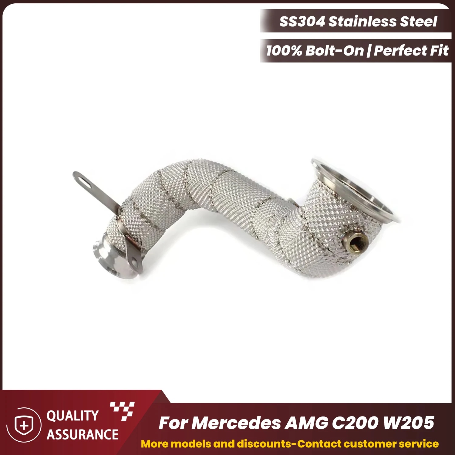 

ECCF Sports Downpipe With Heat Shield For Mercedes AMG C200 W205 Aggressive Exhaust Sound High Flow Performance Upgrade