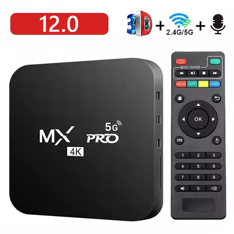New Smart TV Box MXPRO 4K HD Android 12 Smart TV Box 2.4/5G Dual-WIFI 3D Video Media Player Home Theater TV Set-top Box