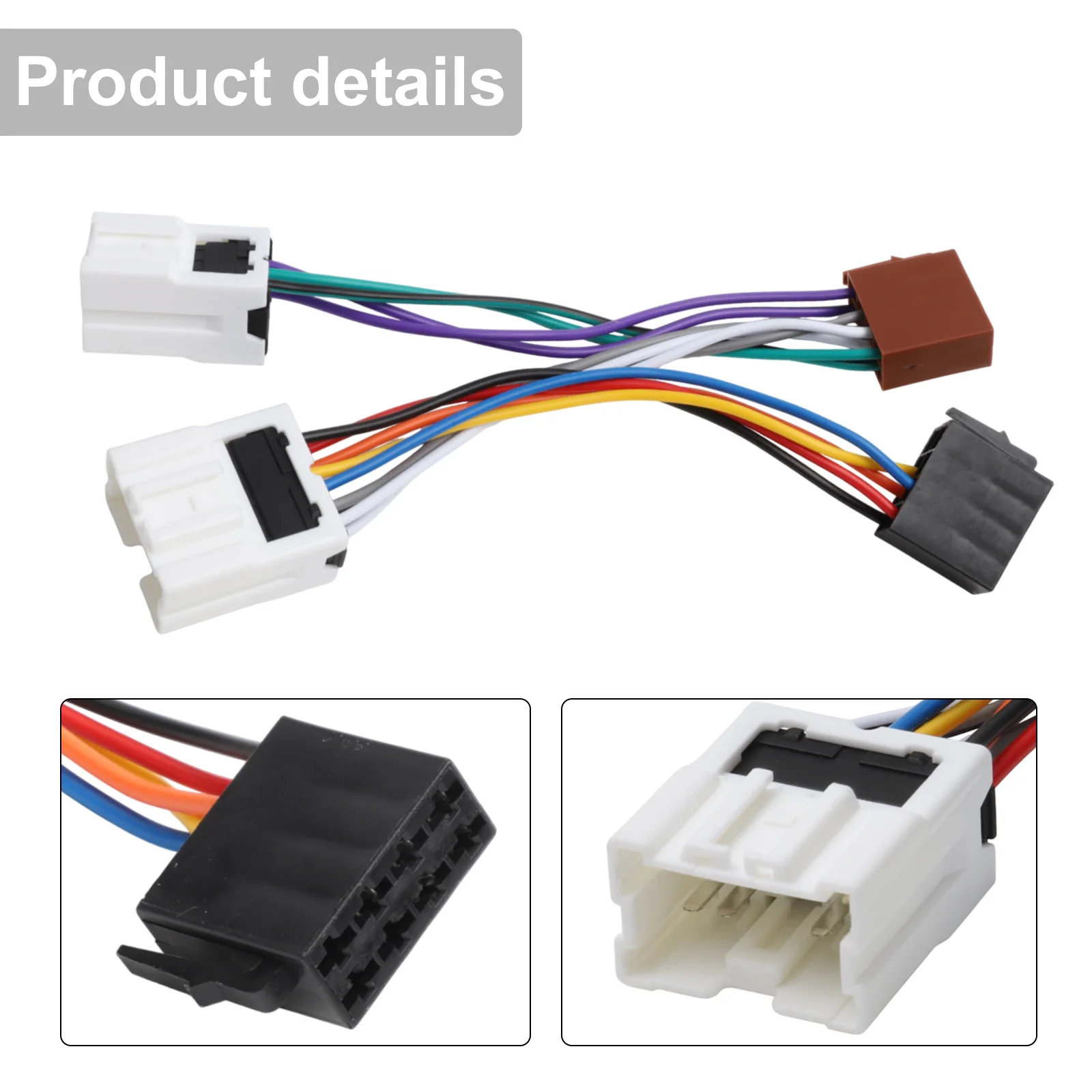 Stereo Installation Stereo Radio Adaptor Automotive Wiring Harness Adaptor Black White ABS PC Material Quick Installation