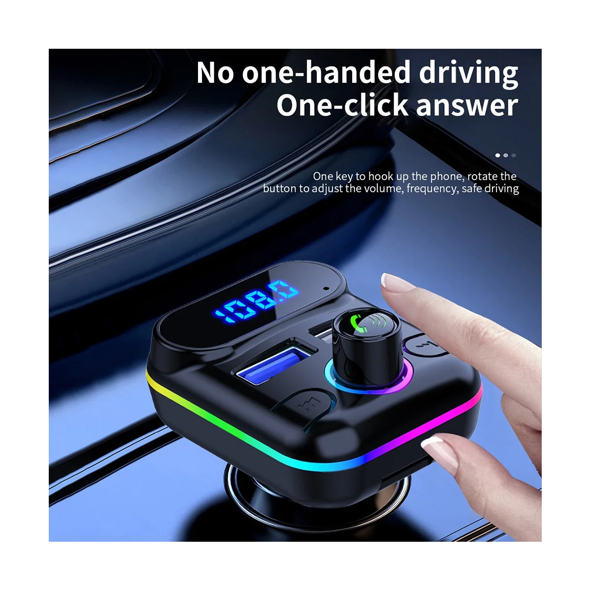 Car Hands-Free M33 Bluetooth-Compaitable 5.0 FM Transmitter Dual USB Charger Kit MP3 Modulator Player Disk Player