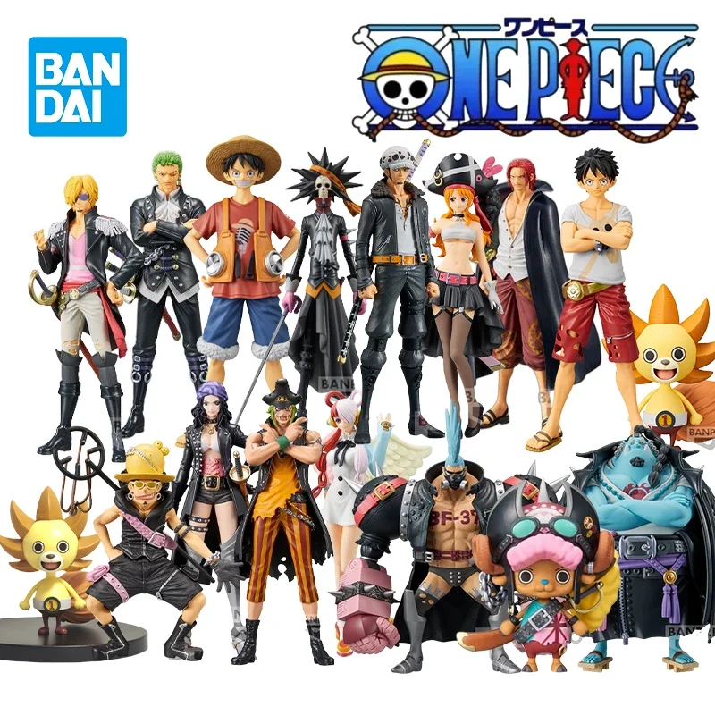 Original Bandai Banpresto One Piece DXF FILM RED Luffy Shanks Zoro Sanji Chopper Jinbe Law Brook Franky Anime Figure Toys Gifts