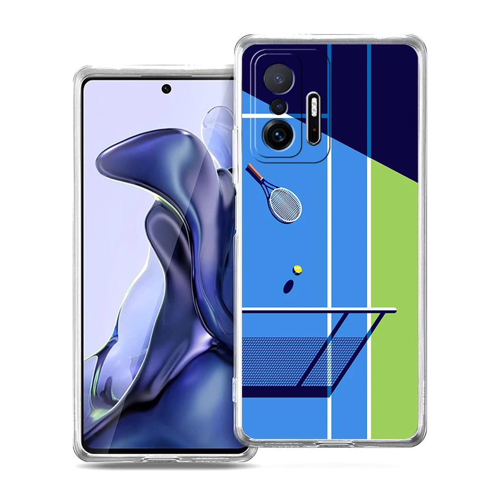 Tennis Sport Transparent Phone Case for Xiaomi Mi 14 13 12 11 Ultra 13T 12T 11T Poco X3 NFC F3 F6 Pro Lite 5G Soft TPU Shell Bag