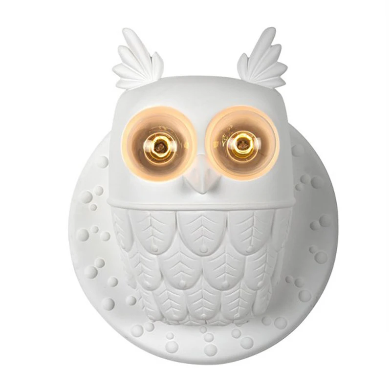 BERTH Contemporary Owl White Wall Lamp LED Creative Sconce Lighting Decorative For Living Bedroom Office