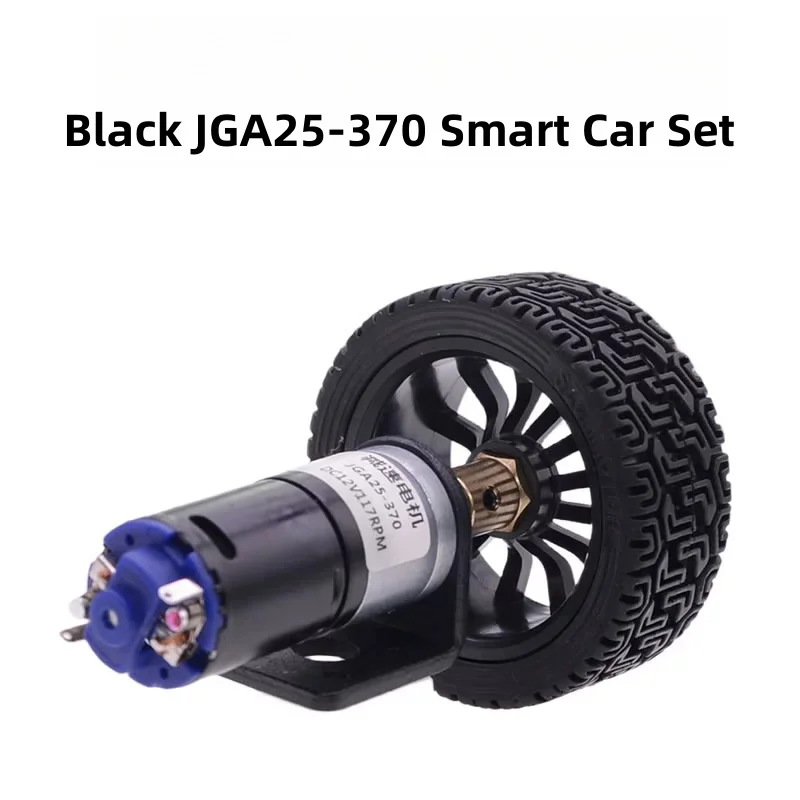 6V12V Black Upgrade JGA25-370 Gear Motor DIY Smart/Intelligent Car Robot Model Chassis Wheel/Tyre High Torque Low Speed