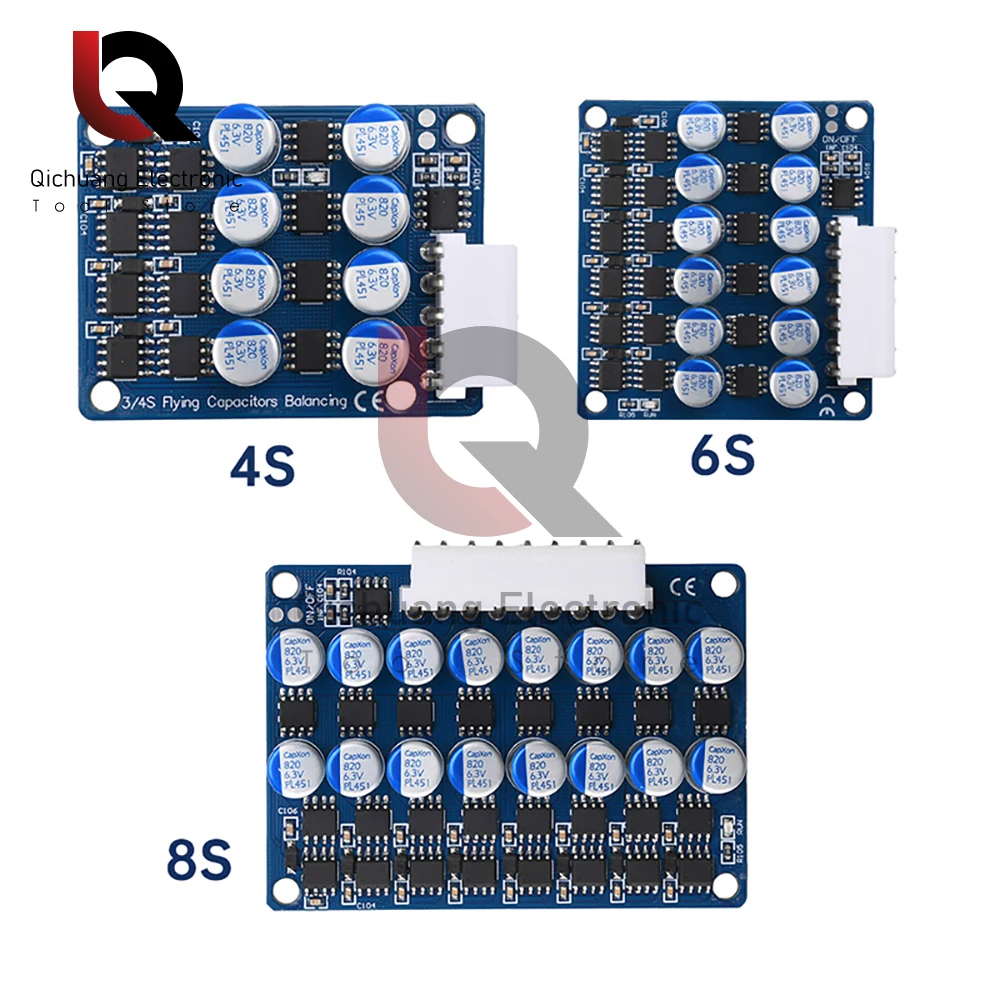 ユニバーサルアクティブバランサーボード,リチウム電池,LiFePo4,4s,6s,8s,bms,3.2v,4.4v,3a